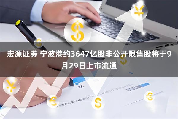 宏源证券 宁波港约3647亿股非公开限售股将于9月29日上市流通